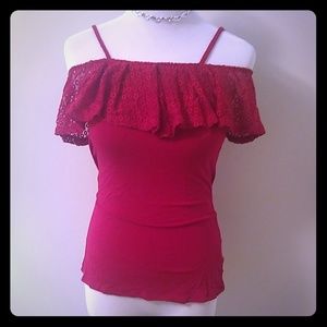 Red off shoulder top